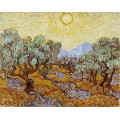 Маслинови дървета с жълто слънчево небе (1889) РЕПРОДУКЦИИ НА КАРТИНИ